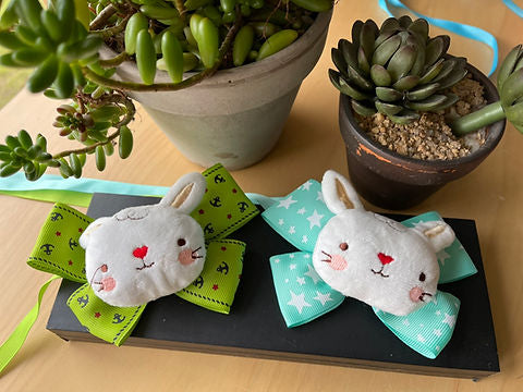 "Plush Bunny" Bows (For Larger Dogs)
